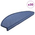 vidaXL Schodové rohože 30 ks 65x24x4 cm modré polkruhové veľké