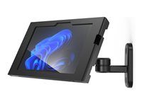Compulocks Surface GO 1-4 Gen Apex Enclosure Swing Wall Mount - Montážna sada (kryt) - odkrytá predná/zadná kamera a senzory - pre tablet - hojdačka - uzamykateľný - kovový rám - čierna - veľkosť obrazovky: 12,4" - montáž na stenu - pre Microsoft Surface Go