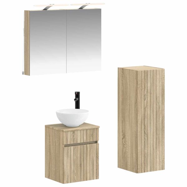 vidaXL Sada kúpeľňového nábytku 4 pcs Dub sonoma