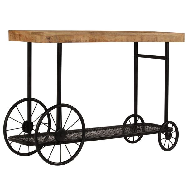 vidaXL Konzolový stolík z mangovníkového dreva 115x36x76 cm