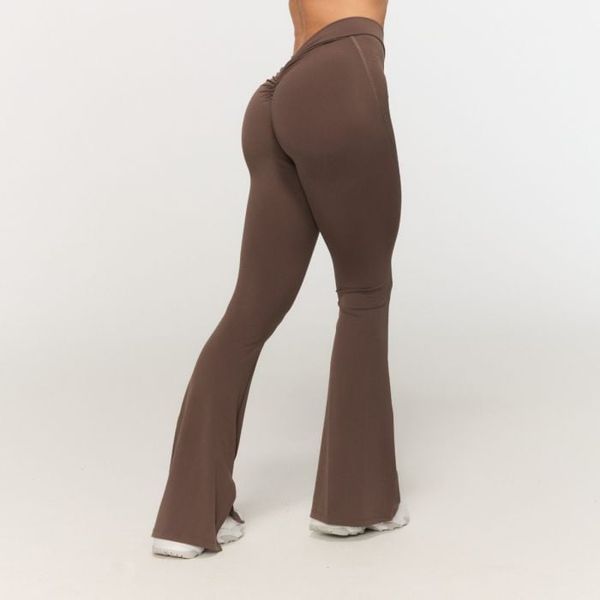Dámske V-back nohavice Fierce Cappuccino - GymBeam, veľkosť L