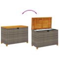vidaXL Záhradný úložný box sivý 110x55x63 cm polyratan akáciové drevo