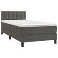 vidaXL Posteľný rám boxspring s matracom tmavosivý 80x200 cm zamat