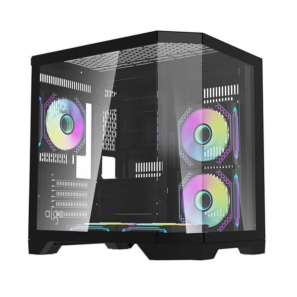 Počítačová skriňa Darflash FT350 + 5 ventilátorov aRGB (čierna)