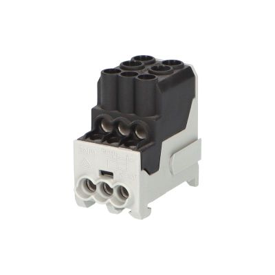 Blok na rozdelenie fáz UVB 100 L S, 1-pól., 101A, AL/CU, 1000V, čierny, na DIN