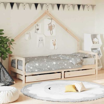 vidaXL Rám detskej postele so zásuvkami 80x200 cm masívna borovica