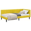 vidaXL Rohový rám postele s čelnou doskou Žltá 90 cm x 200 cm Zamat