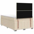 vidaXL Posteľ boxspring s matracom Krémová 120 x 190 cm Látka
