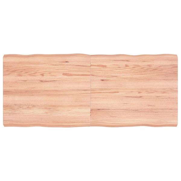 vidaXL Stolová doska svetlohnedá 140x60x(2-6)cm ošetrený masív hrany