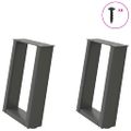 vidaXL Nohy konferenčného stolíka v tvare U, 2 ks, antracitové, 28 x (42-43) cm, oceľ