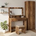 vidaXL Toaletný stolík Staré drevo 100 x 41 x 135 cm Kompozitné drevo