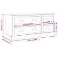 vidaXL TV skrinka dymový dub 100x35,5x45 cm kompozitné drevo