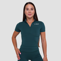 Dámske tričko Cropped Ignite Dark Green - GymBeam, veľkosť M, veľkosť oblečenia M