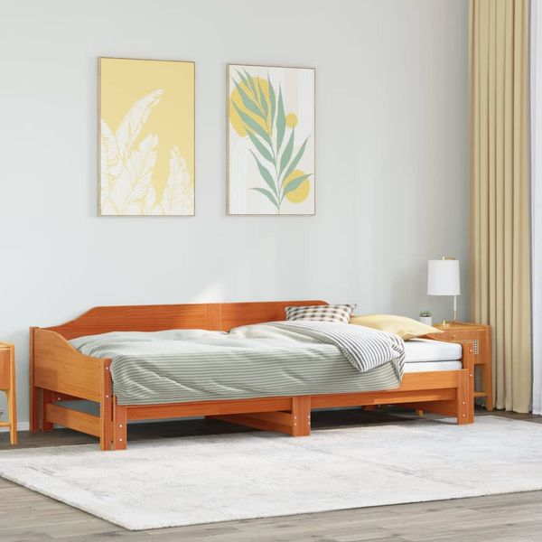 vidaXL Vysúvacia denná posteľ voskovohnedá 80x200 cm masívna borovica