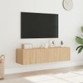 vidaXL TV nástenné skrinky s LED svetlami 2 ks dub sonoma 60x35x31 cm
