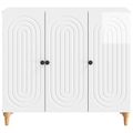 vidaXL Servírovacia skriňa Biela s vysokým leskom 89 x 34,5 x 80 cm