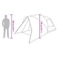vidaXL Dómový stan pre 4 osoby so strechou Modrá 455 x 252 x 178 cm