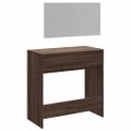 vidaXL Toaletný stolík so zrkadlom hnedý dub 80x39x80 cm