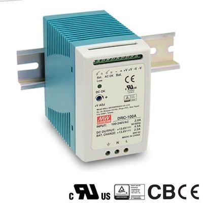 MEANWELL - DRC-100B - Priemyselný napájací zdroj 24V 100W s funkciou nabíjačky na DIN lištu