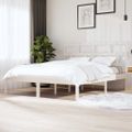 vidaXL Posteľný rám biely 180x200 cm Super King masívne drevo