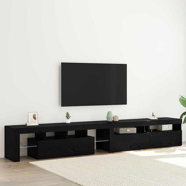 vidaXL TV skrinka 3 pcs Čierny dub 260 x 37 x 40 cm Kompozitné drevo