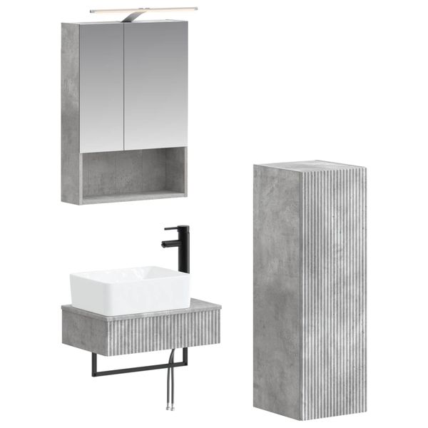 vidaXL Set kabinetov do kúpeľne 4 pcs Betónovo sivá 50 x 14,5 x 70 cm