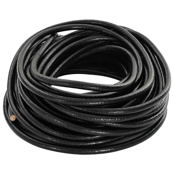 vidaXL Kožená šnúrka Čierna Ø4 mm x 5 m Koža