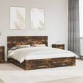 vidaXL Rám postele Dymová dub 200 x 200 cm Kompozitné drevo