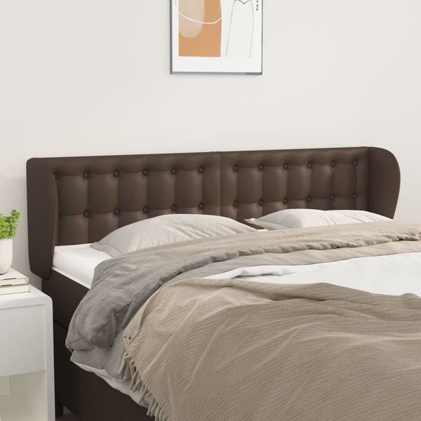 vidaXL Čelo postele so záhybmi hnedé 147x23x78/88 cm umelá koža
