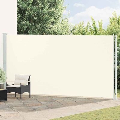vidaXL Zaťahovacia bočná markíza na terasu 200x614 cm krémová