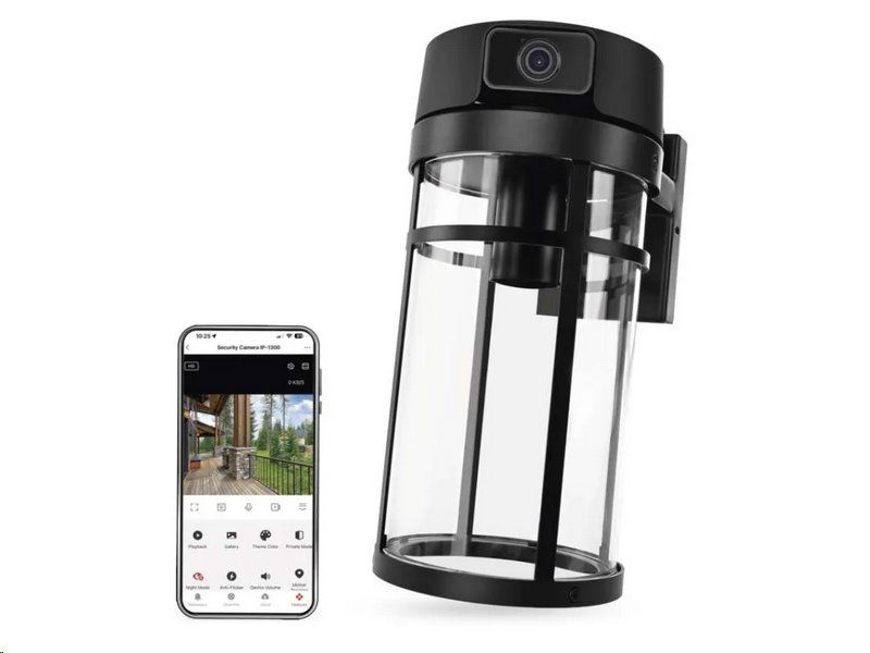 Kamera EMOS IP-1300 LANTERN /4074/ GoSmart venkovní otočná s WiFi a světlem, černá