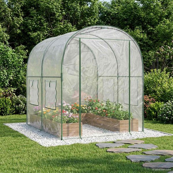 vidaXL Skleník s rámom 160 x 200 x 192,5 cm PVC Priehľadná