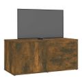 vidaXL TV skrinka dymový dub 80x34x36 cm spracované drevo