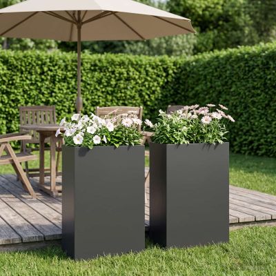 vidaXL Záhradný kvetináč 2 ks Čierna 50 x 20 x 75 cm