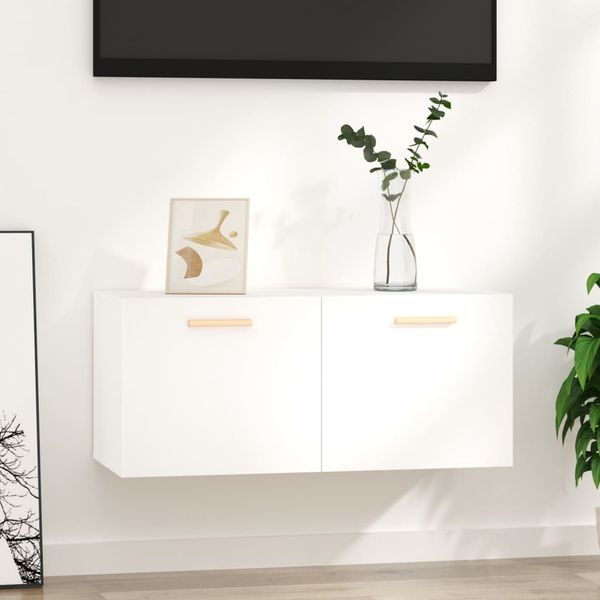 vidaXL Nástenná skrinka biela 80x35x36,5 cm spracované drevo