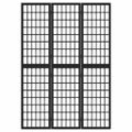 vidaXL Skladací paraván s 3 panelmi japonský štýl 120x170 cm čierny