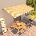 vidaXL Automaticky zaťahovacia markíza 600x300 cm žltá a biela