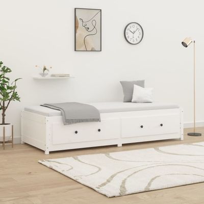 vidaXL Denná posteľ s matracom biela 80x200 cm masívna borovica