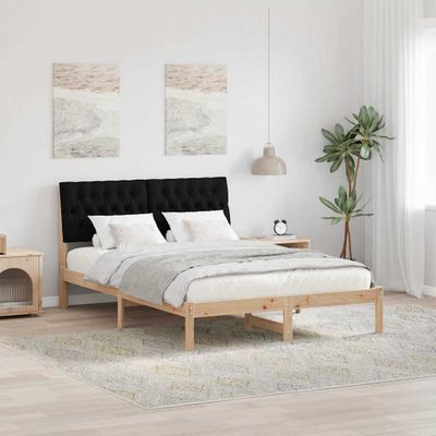 vidaXL Rám postele s čalúneným čelom Hnedá 150 x 200 cm
