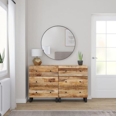vidaXL Komody 2 ks 60x33x75 cm surové mangovníkové drevo