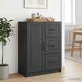 vidaXL Servírovacia skriňa Čierna 66 x 34,5 x 87 cm Kompozitné drevo