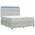 vidaXL LED boxspring posteľ s matracom Svetlosivá 200 x 200 cm Zamat