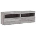 vidaXL TV nástenné skrinky s LED svetlami 2 ks sivé sonoma 60x30x40 cm