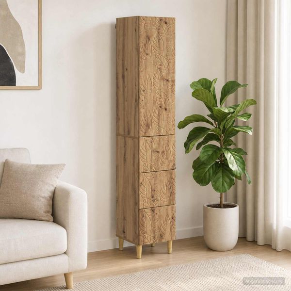 vidaXL Sada skríň 2 ks 33 x 34,5 x 90 cm Kompozitné drevo Dub artisan