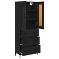 vidaXL Highboard 2 ks Čierny dub 69,5 x 34 x 180 cm Kompozitné drevo