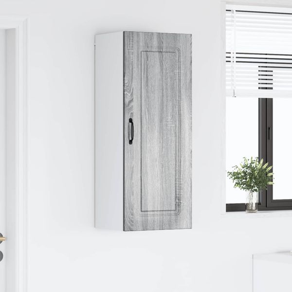 vidaXL Dvierka na umývačku Kalmar Sivý Sonoma 40 x 31 x 100 cm