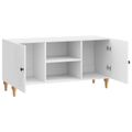 vidaXL TV skrinka Biela s vysokým leskom 102 x 34,5 x 50 cm