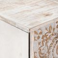 vidaXL Vysoký stolík Biela 60 x 33,5 x 100 cm Masívne mango drevo