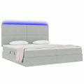 vidaXL LED úložná posteľ s matracom Svetlosivá 200 x 200 cm Zamat