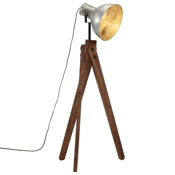 vidaXL Podlahová lampa 25 W starožitná strieborná 45x45x120 cm E27
